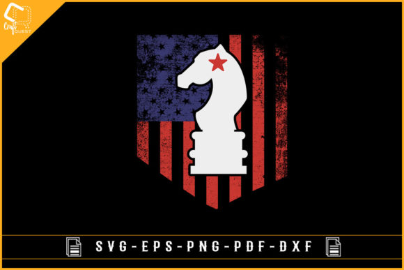 Vector USA Flag with Chess Gaming Design: A Perfect Blend for Enthusiasts
